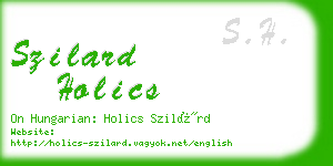 szilard holics business card